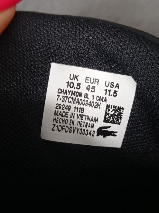 Buty Lacoste Chaymon rozmiar 45 czarne j. Nowe skórzane skóra męskie