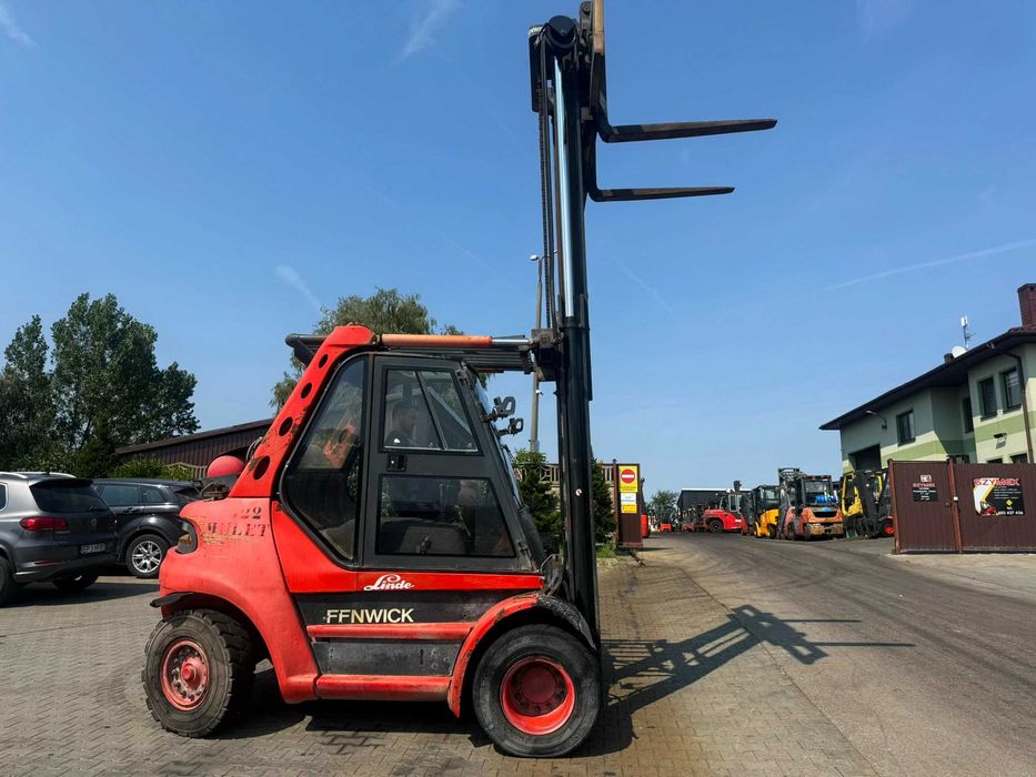 wózek widłowy LINDE H60T-03 LPG udźwig 6.000 kg 4.10m Perkins 6-cyl Kabina