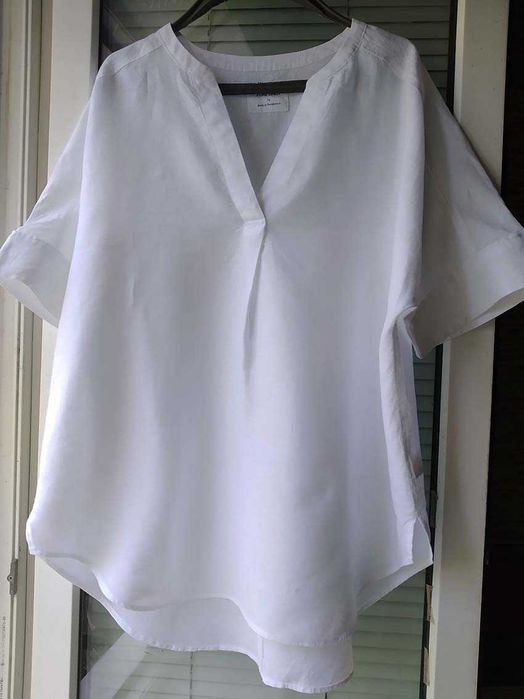 Блуза белая льняная  размер 16/44/50-52укр лляна