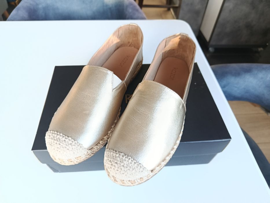 Nowe espadryle złote piękne Kazar , odbiór osobisty Skoczów bb, Żory