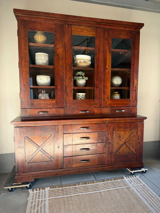 Kredens drewniany cross rustykalny kolonialny farmhouse mango