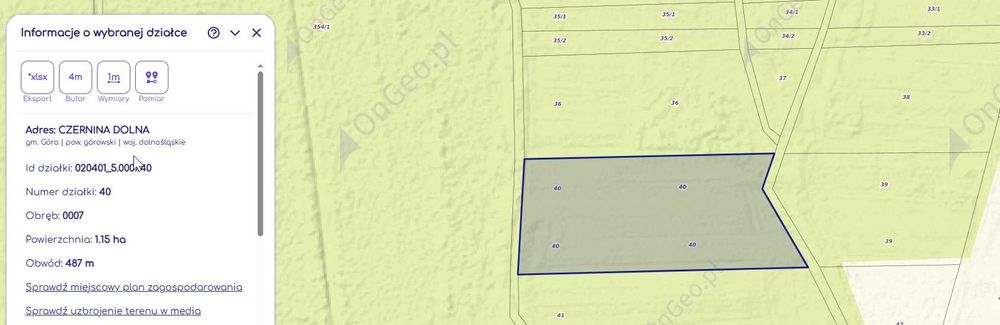 2 działki rolne - łączna powierzchnia 1,95ha