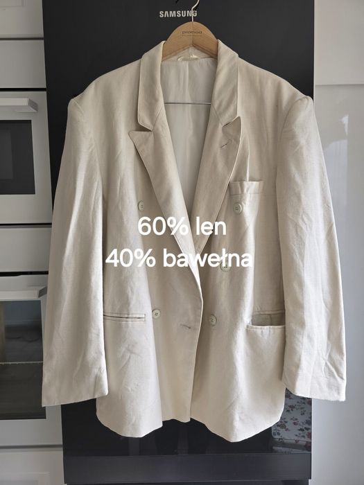 Marynarka lniana beżowa r.44 żakiet