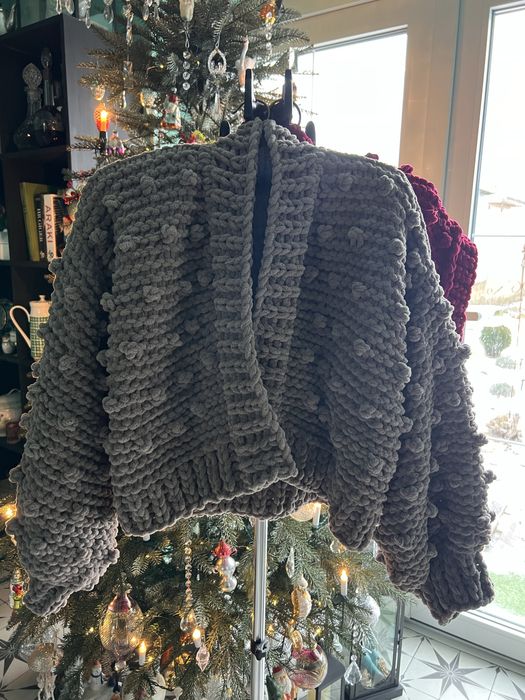 Плюшевый велюровый кардиган,,жилетка,повязка на голову ручной работы