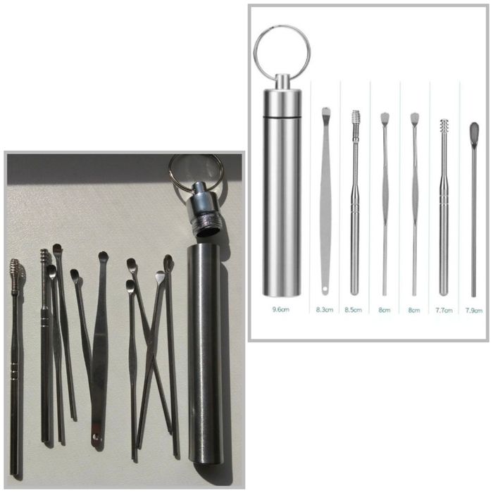 Расподажа! Наборы для чистки ушей (удаления ушной серы) из нерж. стали
