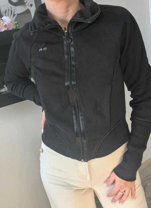 Bluza na zamek, czarna, ze ścigączami, Puma, S/M, 36/38,sportowy basic