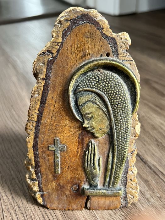 Escultura Tronco Madeira Virgem Maria Arte Sacra
