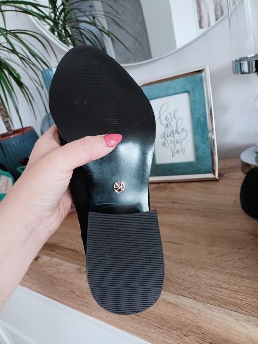 Botki Kurt geiger 41 czarne skórzane