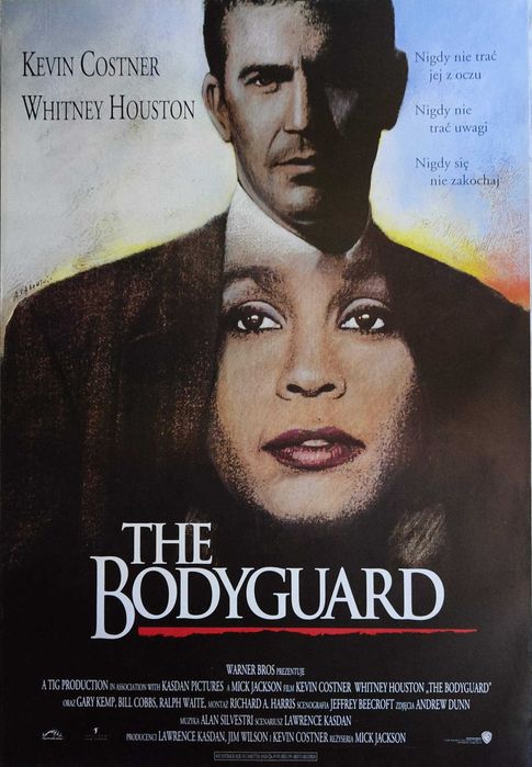 Oryginalny plakat kinowy THE BODYGUARD 1992 Whitney Houston Pagowski B1 Unikat