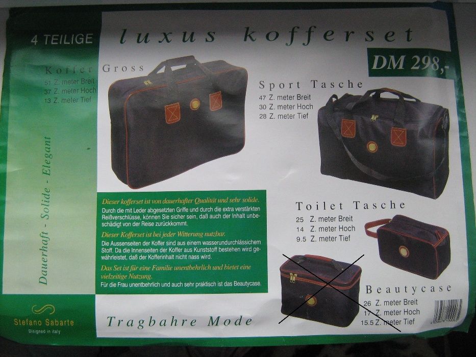 Zestaw podróżny 3 częściowy NOWY