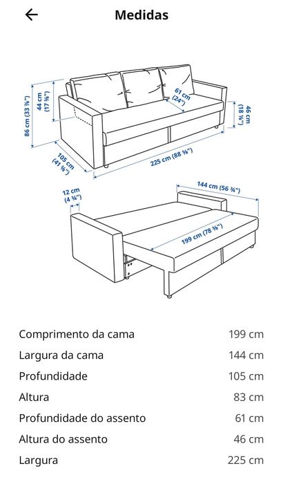 Sofá cama azul escuro IKEA