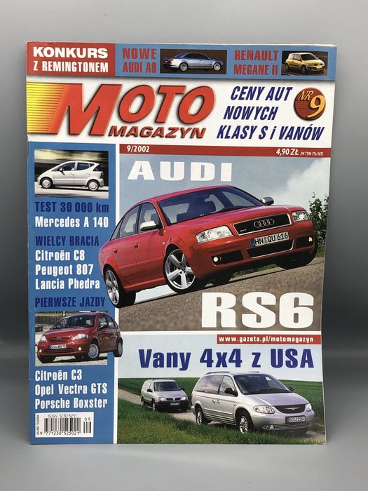 Czasopismo Moto Magazyn 9/2002 –Audi RS6, testy aut,
