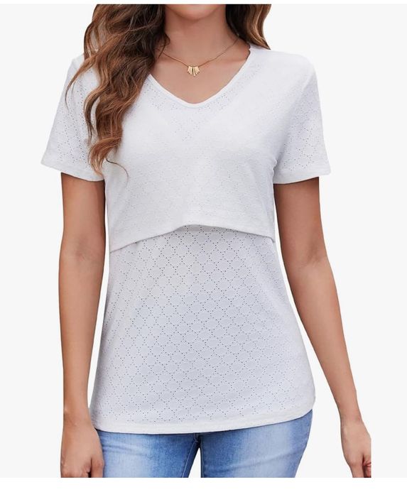 Bluzka do karmienia piersią, rozm. 2XL, biała SOSOLISM