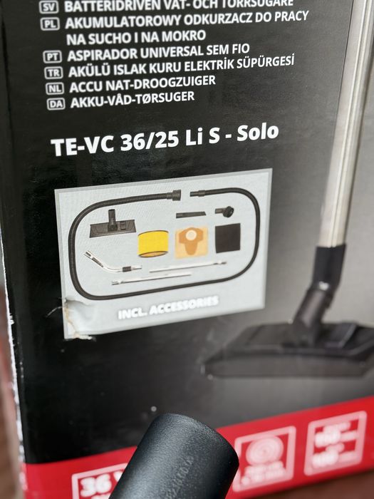 Odkurzacz przemysłowy aku 2x4ah einhell te-vc 36/25li