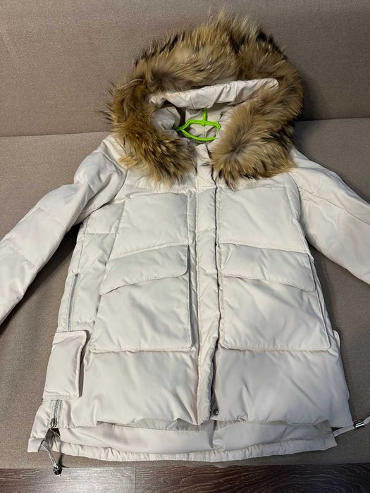 Пухова куртка, італійська Max Mara, натуральний пух, хутро