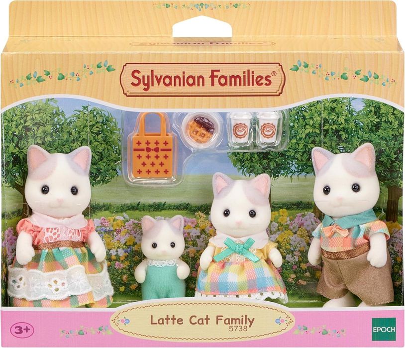 Ігровий набір Sylvanian Families Сім'я котів Лате (5738) Latte Cat Family Семья котов Латте 5738