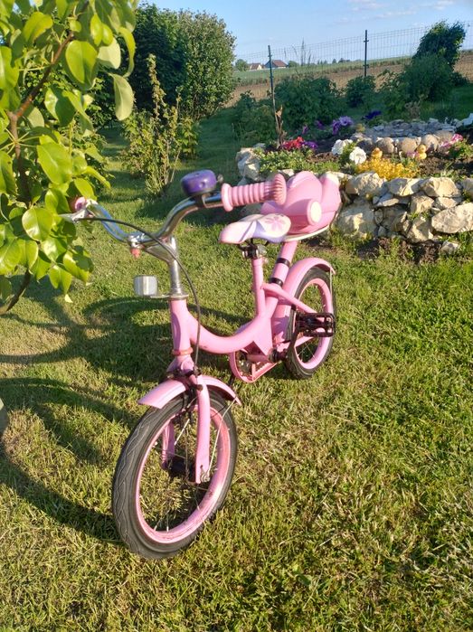 Rowerek dziecięcy  koła 14 rower dla dziewczynki z kuferkiem