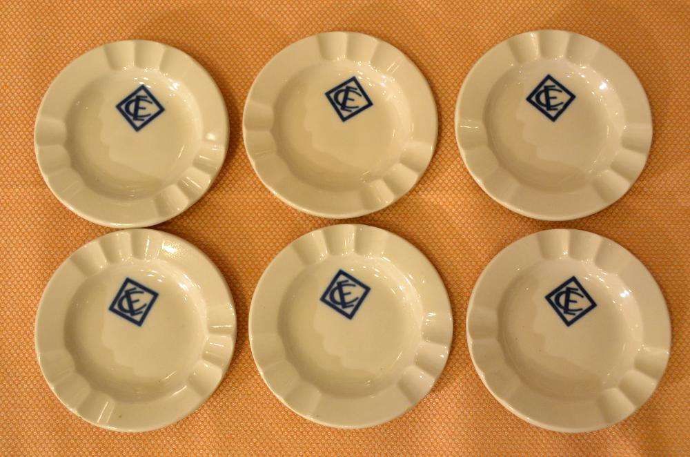 Conjunto de 6 Cinzeiros Electro Cerâmica - Vintage