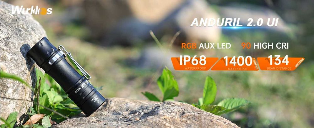 Ліхтар Wurkkos TS10 V2\EDC\Anduril 2.0\1400lm-90CRI\RGB\IP68\АКБ 14500