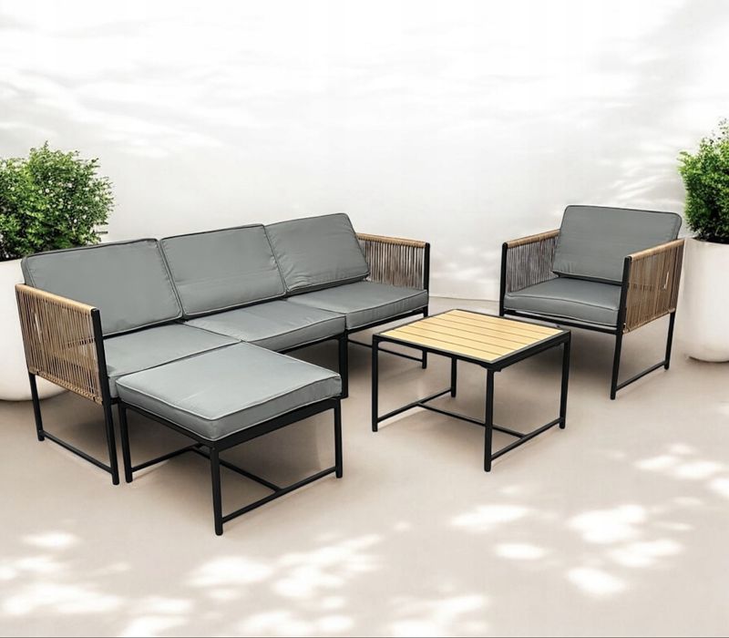 Narożnik ogrodowy stalowy dwustronny solidny meble ogrodowe