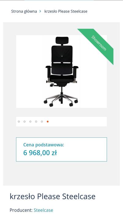Steelcase Please V2 z zagłówkiem stan idealny