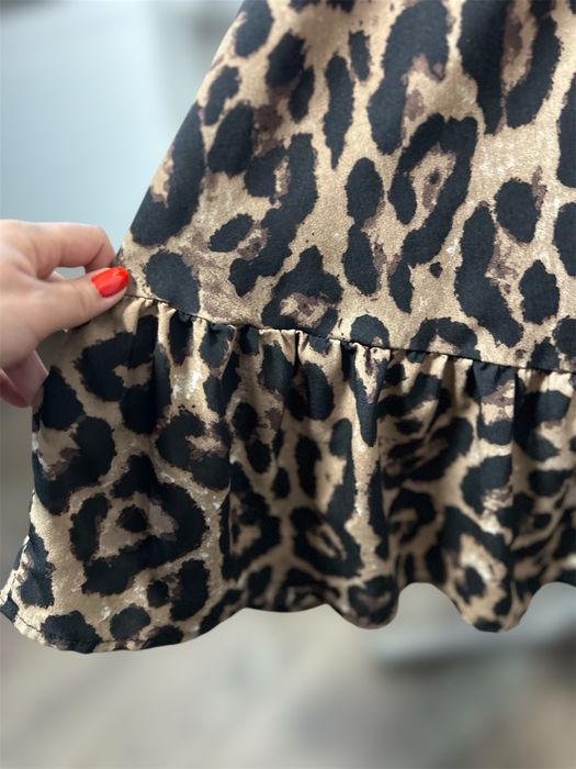 Shein spódnica maxi panterka M elastyczna talia modna stylowa