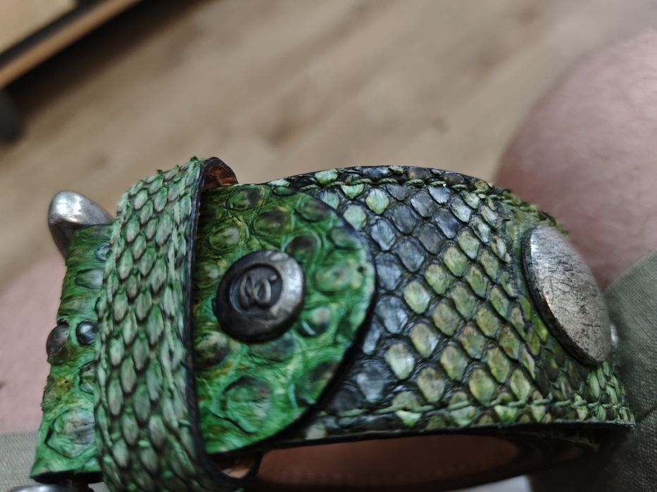 B.Belt Pasek z prawdziwej skóry węża - 95