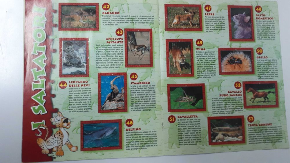 Caderneta de cromos Animali - completa