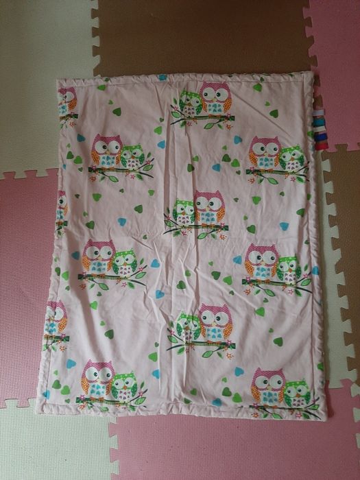 Kocyk minky różowy sowy