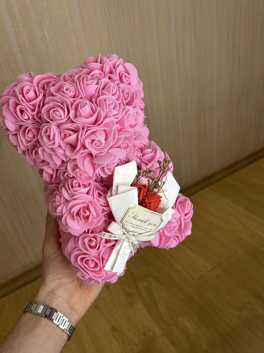 Ведмедик з троянд (Rose Bear) подарунок 14 лютого для дівчини квіти