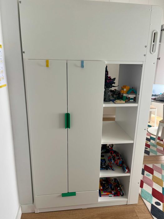 Cama alta IKEA SMÅSTAD 90x200 cm branca. Ótimo estado! Apenas 1 ano de uso!