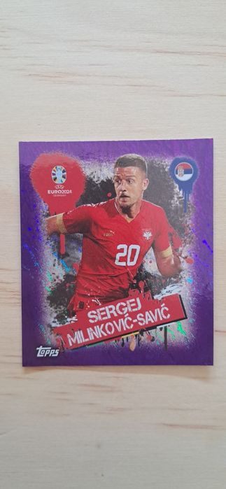 Cromo futebol de Milinkovic-Savic(Euro 2024)da Panini