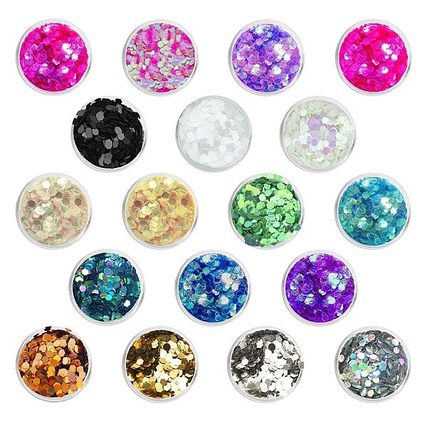 Konfetti płatki hexagonalne holograficzne - czarne / Bass Cosmetics