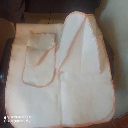 Набор для сауни: шапка, рукавиця, ковдра (чорний, білий колір)