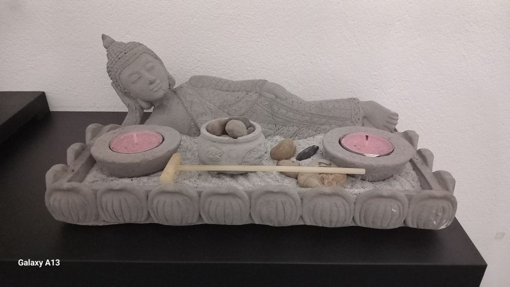 Jardim zen em cimento