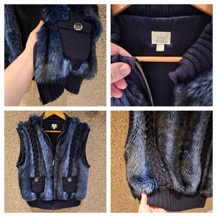 Красивая меховая жилетка утепленная безрукавка с мехом