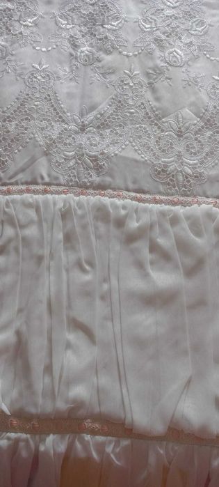 Colcha Manta vintage de cama casal, com folhos laterais Nova