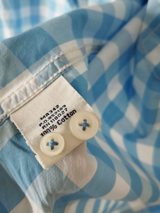 Bawełniana męska koszula w kratkę, błękitna, niebieska, kratka, r.XL B