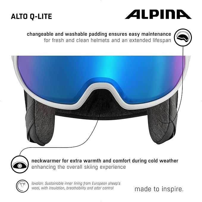 Kask narciarski - ALPINA ALTO Q-LITE white matt (blue revo), 55-59 cm