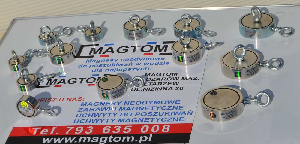 Magnes neodymowy zestaw doposzukiwan F200x2 lina rkawiczkią Magtom