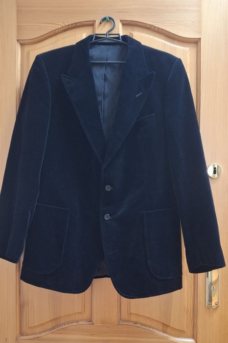 Marynarka męska bawełna aksamit czarna r. L