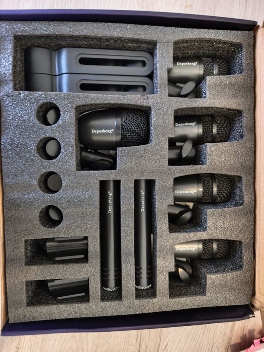 Kit com 7 Microfones P/ Bateria