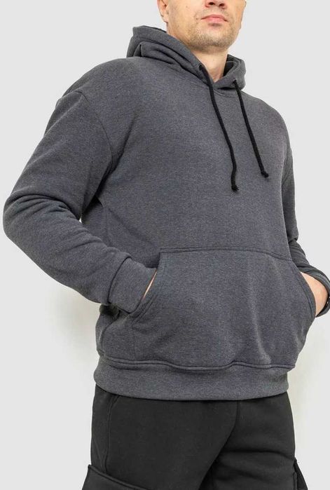 Худи мужской на флисе однотонный разных цветов