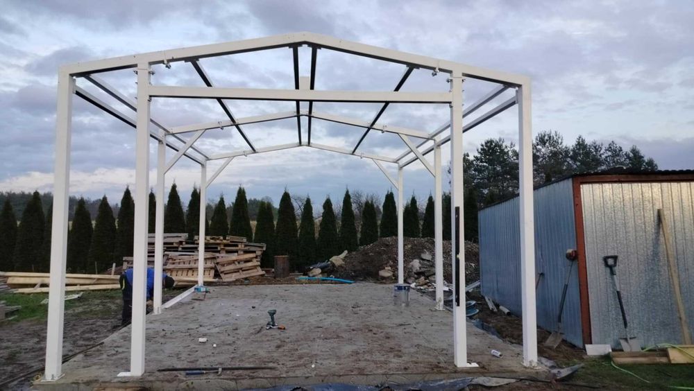 Garaż 5x7, konstrukcja stalowa