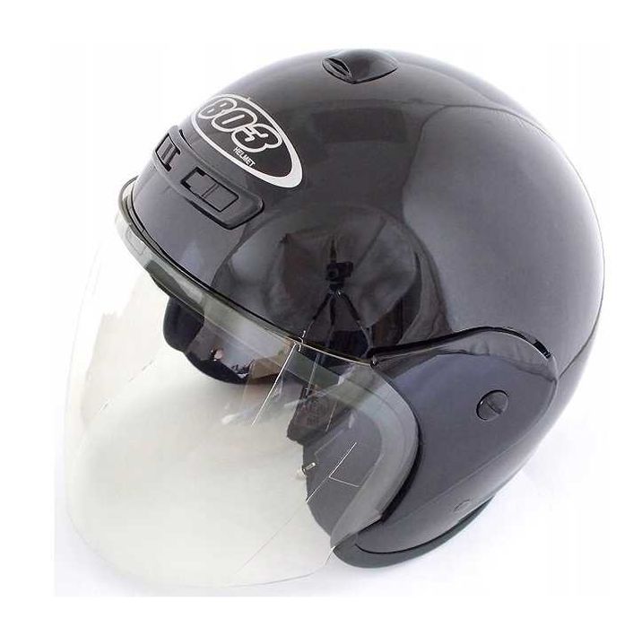 Kask Chopper Wsk Weteran Romet Skutery klasyczne Wiśnia Czarny