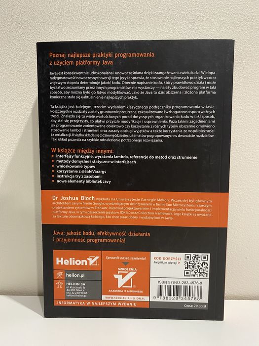 Książka „Java. Efektywne programowanie” J.Bloch