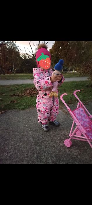 Зимовий комбінезон на дівчинку 92-98 з рукавичками і ніжками