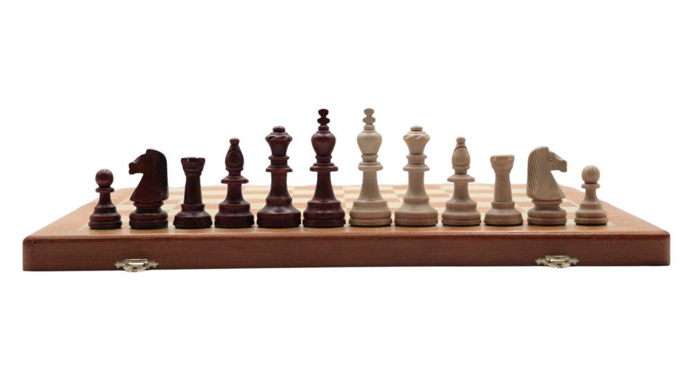 Szachy drewniane składane turniejowe no.6 Figury rzeźbione staunton