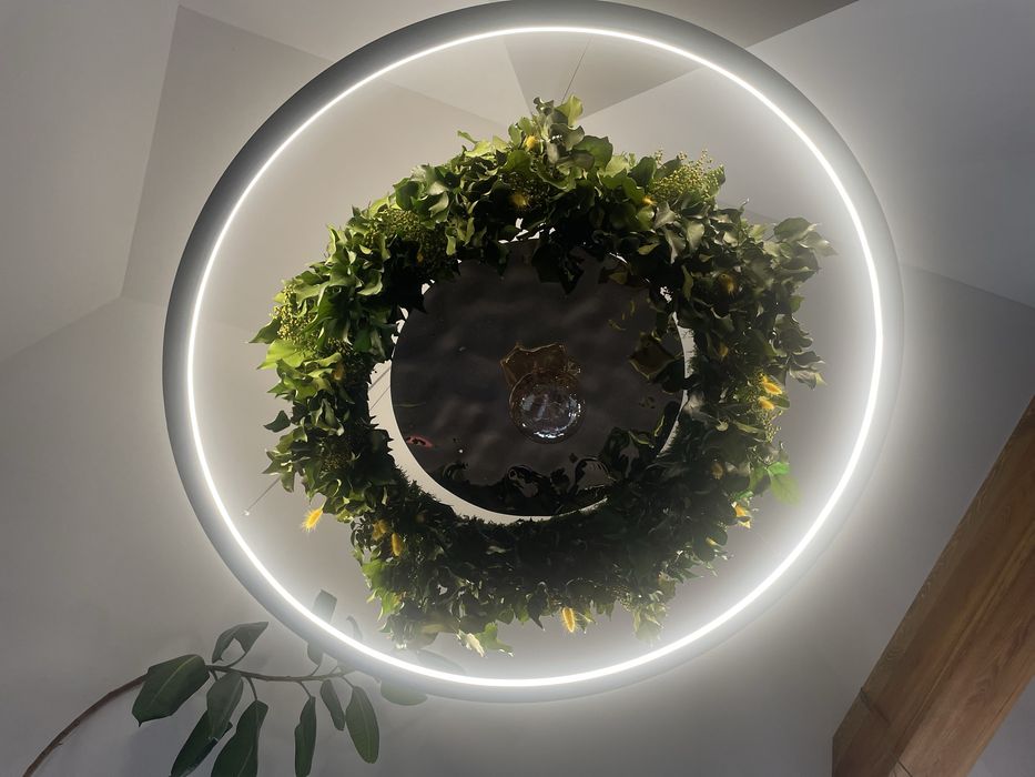 Żyrandol, lampa z zielenią naturalną, Lampa LED, Garden
