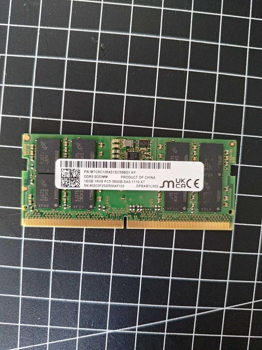 Pamięć ram Micron SODIMM 1x16 GB DDR5 5600 CL 46 MTC8C1084S1SC56BD1 KF